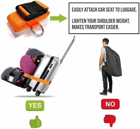Car Seat Belt Strap to Suitcase, Convert Kid Car Seat and Carry-on Luggage to - Image 3