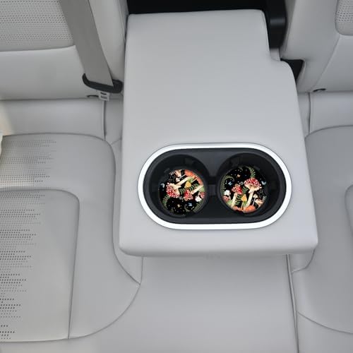2 Pack Cute Mushroom Pattern Absorbent Car Coasters - Image 5