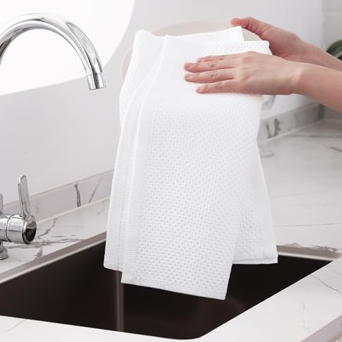 Homaxy 100% Cotton Oversized Waffle Weave Kitchen Towels 6-Pack - Image 4