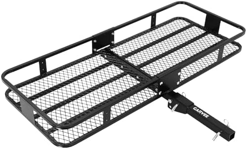 Heavy Duty Folding Hitch Cargo Carrier Basket 70x30x6'' – 600 lbs Capacity by Jojoka