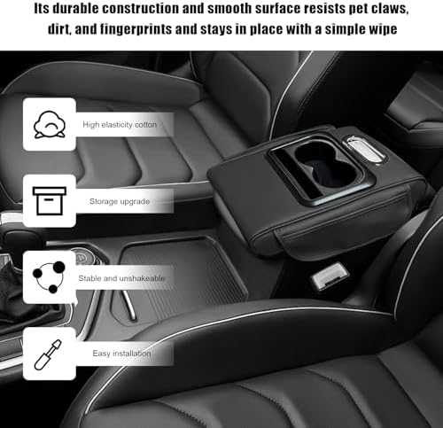 Car Center Console Armrest Pillow, Leather Arm Rest Cover Pad - Image 4