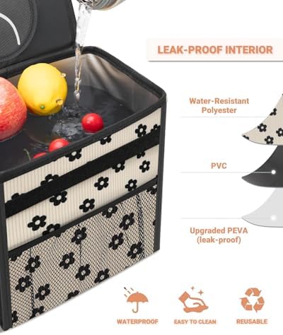 Capolo Car Trash Can with Lid, Leakproof Car Garbage Can Car Trash Bag - Image 4