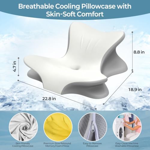 Cervical Neck Pillow for Pain Relief, Ergonomic Reading Pillow for Bed - Image 5