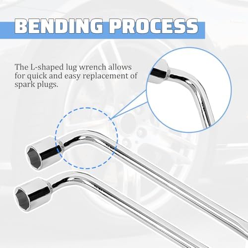 Car Spare Tire Wrench, 23mm L-Type Steel Hexagon Slotted End Socket Tire Repair - Image 5