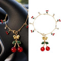 Cherry Tassel Car Charm, Rear View Mirror Pendant by CRASHOT