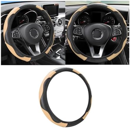 Osilly 15 Inch Carbon Fiber PU Leather Steering Wheel Cover by Osilly