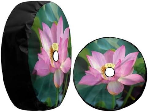 Pink Lotus Flower Blooms Spare Tire Cover - Image 3