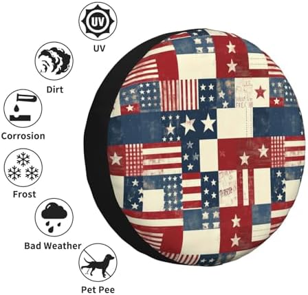 Flag Spare Tire Cover Waterproof Wheel Cover 16 Inch Universal Fit - Image 6