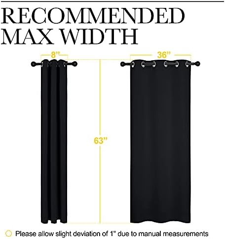 NICETOWN Black Blackout Curtains - Image 3
