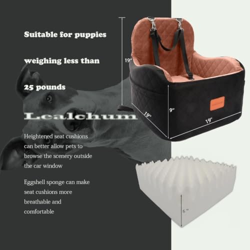 Lealchum Dog Booster Car Seat for S/M Dogs Up to 35lbs, Soft 6in Elevated - Image 2