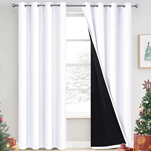 Yakamok Pure White 100% Blackout Curtains 84 Inches Long 52" Wide 2 Panel by Yakamok