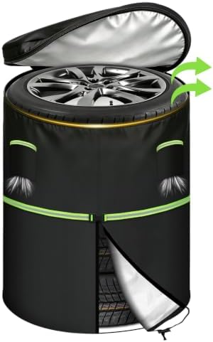 Tire Covers for Storage Set of 4 Tires, 600D Waterproof Oxford Lid Opening by tomreky