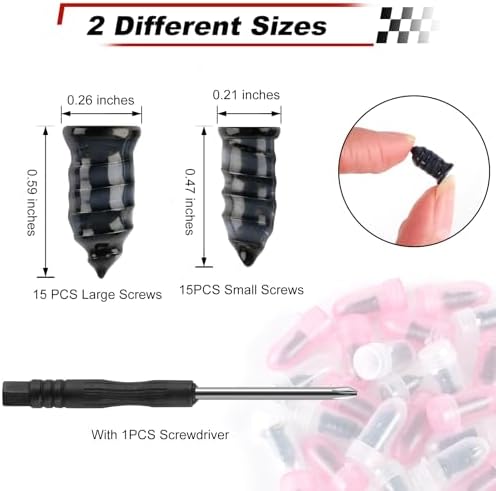 Rindion 30PCS Tire Repair Rubber Nail Kit, Self-Service Tire Repair Screws - Image 2