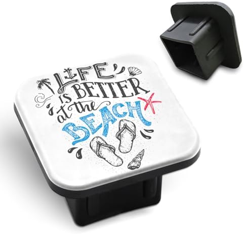 Beach Towing Cover Life is Better At The Beach Words Footwear Starfish Shell by Unknown