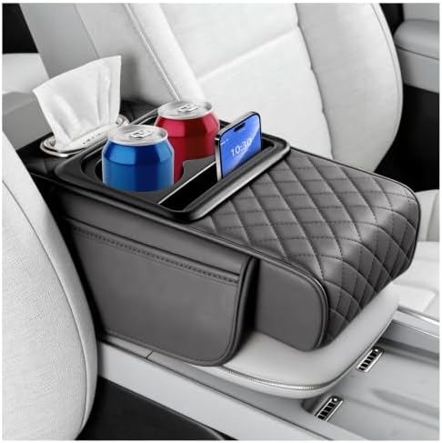 5-in-1 Car Center Console Cover, Leather Car Armrest Cover by Unknown