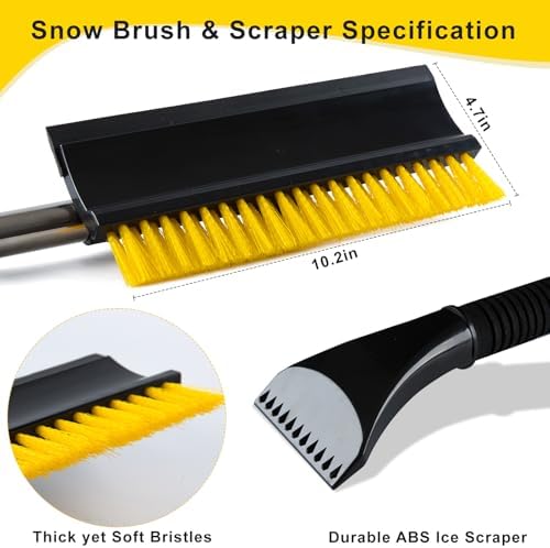 Homilifibra 53" Extendable Retractable Snow Brush & Ice Scraper - Image 2