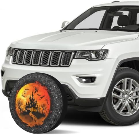 Halloween Spare Tire Cover Black Spider Web Wheel Cover, Weatherproof Universal - Image 3