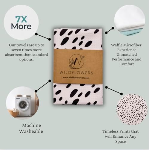 Flourish Wildflowers Microfiber Kitchen Towels | Waffle Fabric Tea Towel| Super - Image 2