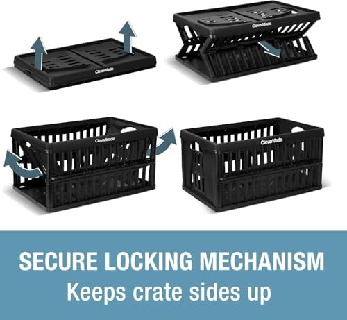 CleverMade Collapsible Utility Crates, 60L Storage Crate, 3 Pack - Image 6