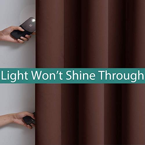 Yakamok Brown 100% Blackout Patio Door Curtain Panels W100 x L84, 1 Panel - Image 3