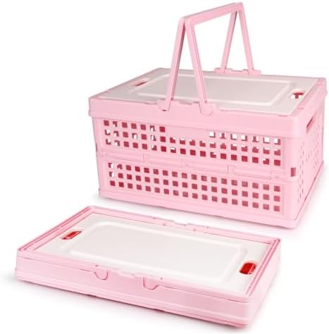 Collapsible Storage Crate, Foldable Plastic Basket by Vivikivi
