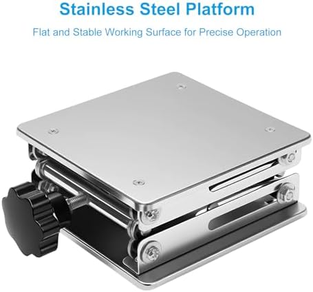 Stainless Steel Scissor Jack, 150x150mm Platform - 10kg Capacity Adjustable Lift - Image 3