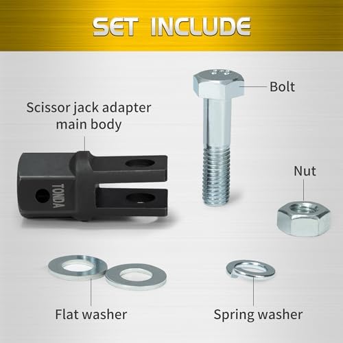 TONDA Scissor Jack Drill Adapter, 1/2 in Drive, 13/16 in Lug Wrench, 2 Pack - Image 7