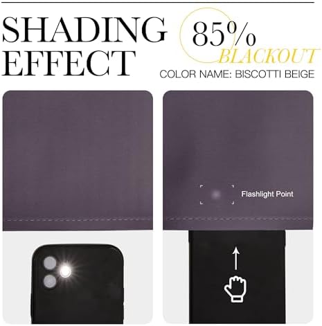 NICETOWN Blackout Curtains for Living Room 2 PCs 42" x 84" Greyish Purple - Image 4