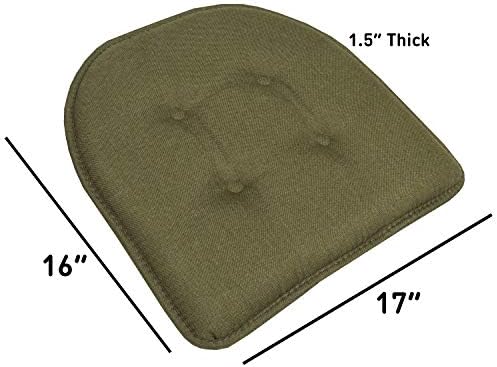Chair Cushion Memory Foam Pads Tufted Slip Non Skid Rubber Back U-Shaped 17" x - Image 4