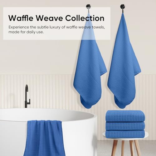 HOMEXCEL Waffle Bath Towels Set of 4 Pack, Waffle Towels - Image 5
