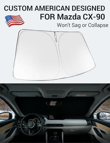 Proadsy Custom Fit 2024-2026 Mazda CX-90 Windshield Sun Shade, Blocks Heat - Image 2