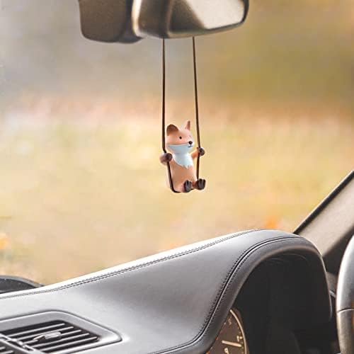 YGMONER Cute Swinging Fox Car Rear View Mirror Hanging Accessories Funny Car - Image 2