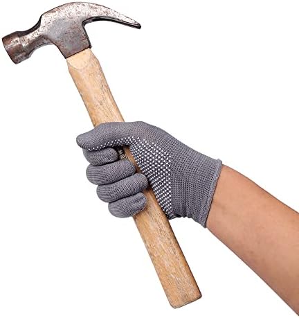 COOHORN 12Pairs Work Gloves Anti-slip Knitted Stretchy Cloth Glove Thin Moist - Image 7