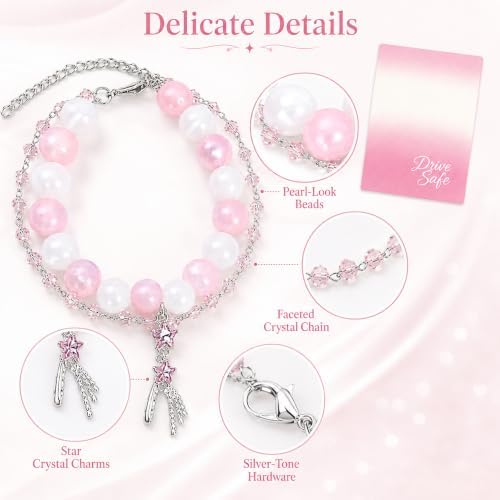 Steering Wheel Rosary, Star Rosary Rear View Mirror Charm Crystal Decor - Image 3