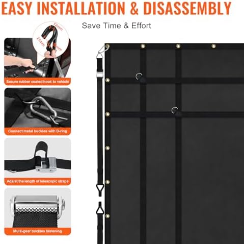 VEVOR Waterproof Cargo Net, 72 in x 57 in, Heavy Duty Truck Cargo Net- 700lbs - Image 5