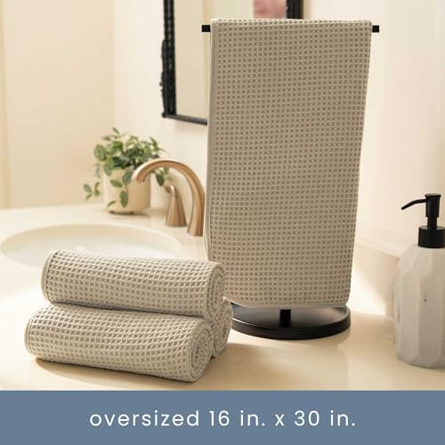 S&T INC. Aura Waffle Hand Towels, 4 Pack - Image 3