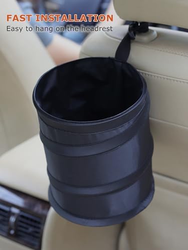 Ginsco 2Packs New Leakproof Car Trash Can, Mini Trash Can Pop-up Collapsible - Image 6