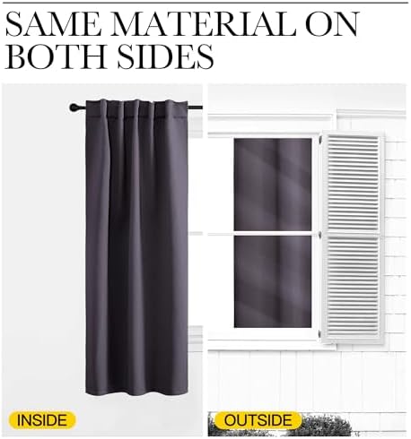 NICETOWN Blackout Curtains for Living Room 2 PCs 42" x 84" Greyish Purple - Image 5