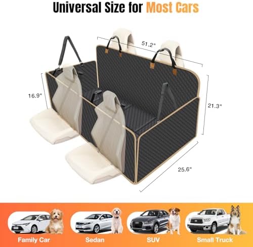 Hard Bottom Dog Car Seat Cover for Back Seat, Holds 420lbs - Image 4