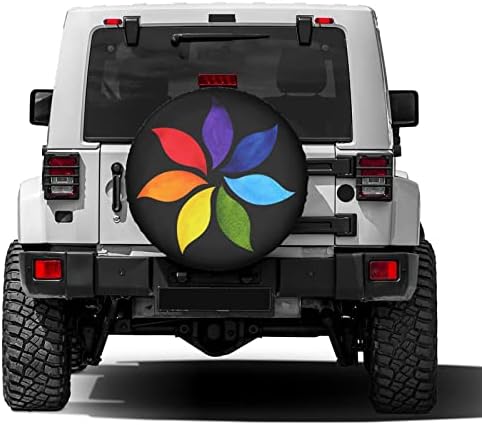 Color Chakra Mandala Spare Tire Cover Dust-Proof Wheel Tire Cover Fit Trailer - Image 2