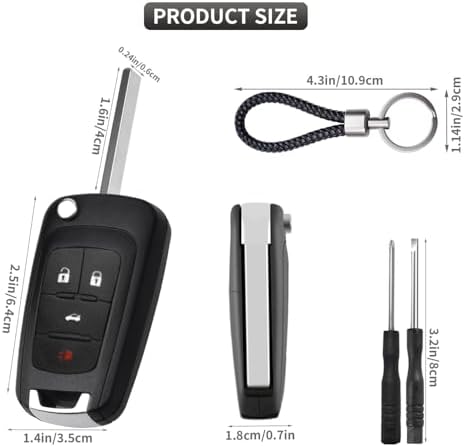 2 Pack Flip Key Fob Case Shell Replacement 4 Button - Image 6