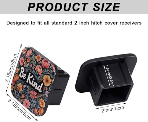 Be Kind Floral Tow Hitch Covers Heavy Duty Rubber Trailer Hitch Cover 2" - Image 2