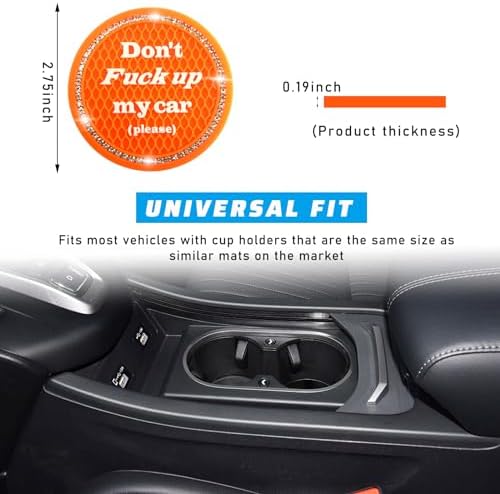 4 PCS Bling Car Cup Coaster, 2.75 Inch Anti-Slip Cup Holder Insert Coasters - Image 2