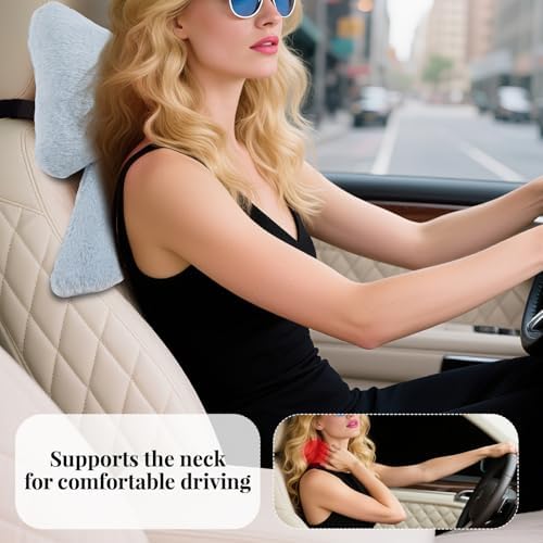 Bow Car Headrest Pillows Plush Car Neck Pillows - Image 6