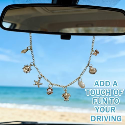 Car Rearview Mirror Charm Gold Hanging Cross Bow Cherry Ornament - Image 2
