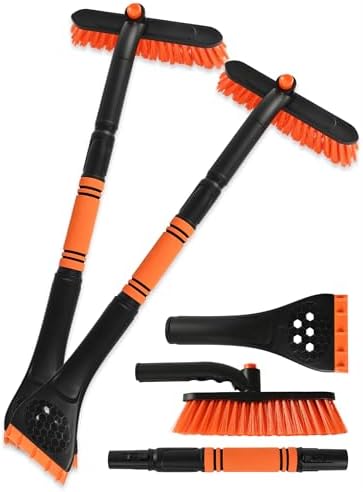 34" Extendable Ice Scrapers for Car Windshield 2-in-1 Snow Brush for Car Snow by BFONS