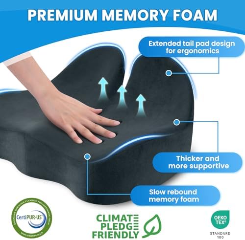 CushZone Ergonomic Seat Cushion, Sciatica Support - Image 3