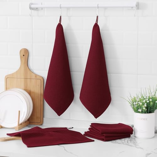 Kitinjoy 100% Cotton Waffle 6-Pack Kitchen Towels - Image 6