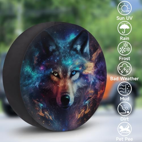 Wolf Spare Tire Cover 16in Spare Wheel Covers Tire Storage Cover - Image 3