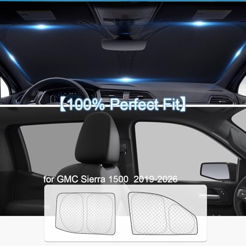 KMF Thicken Sun Shades for 2019-2026 GMC Sierra 1500 & Silverado 1500 Crew Cab - Image 6